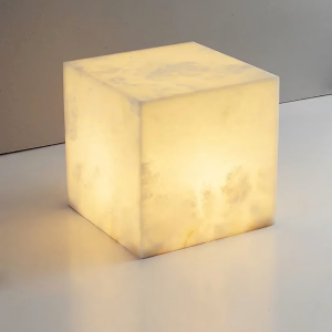 Alabaster Cube Table Lamp, model HPL-000005