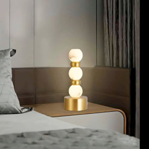 Alabaster Sphere Table Lamp, model HPL-000009