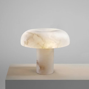 Alabaster & Brass Mushroom Table Lamp, model HPL-000012