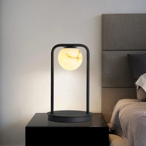 Alabaster Disc Table Lamp, model HPL-000013