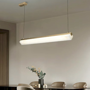 Alabaster & Copper Brick Bar Pendant Light, model HPL-000016