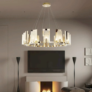 Alabaster Ring Round Chandelier, model HPL-000034