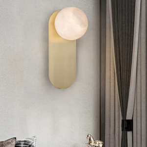Alabaster Orb Wall Sconce, model HPL-000052