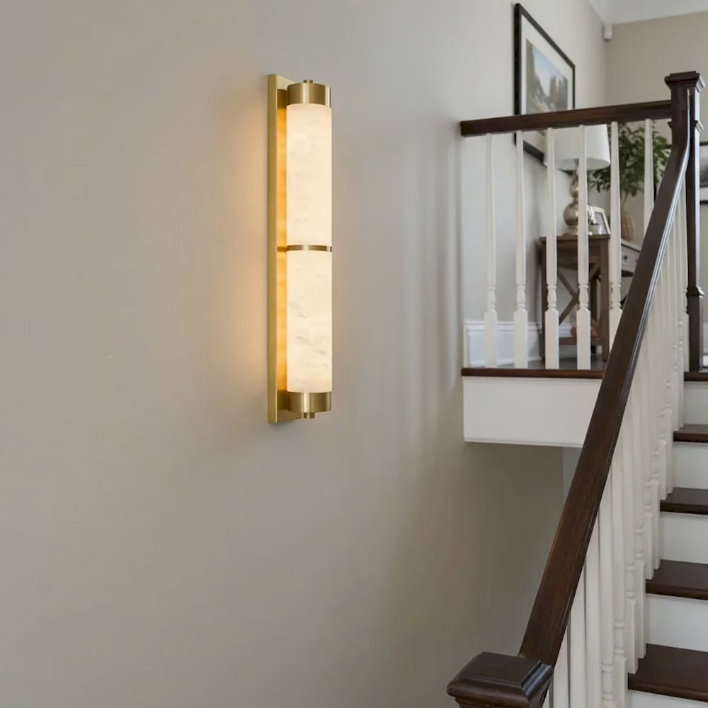 Alabaster Tube Wall Sconce, model HPL-000080