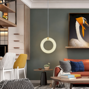 Alabaster Ring Pendant Light, model HPL-000082