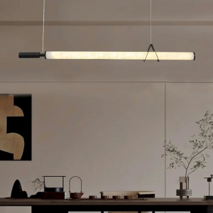 Alabaster Tube Linear Pendant Light, model HPL-000093