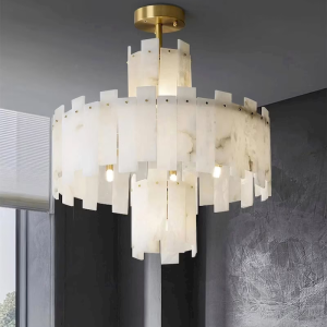Alabaster & Brass Cascade Chandelier, model HPL-000122