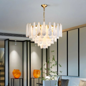 Alabaster Teardrop Chandelier, model HPL-000124