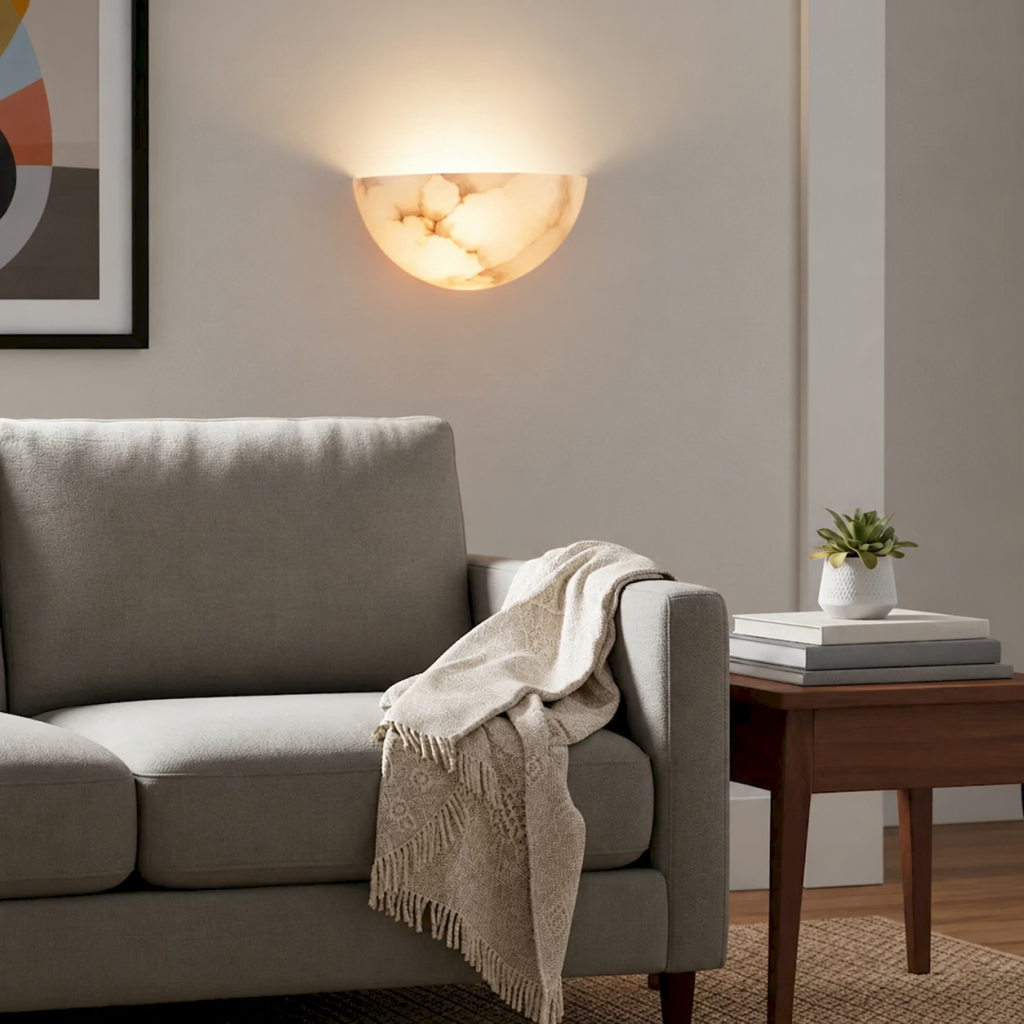 Alabaster Wall Sconce, model HPL-000134