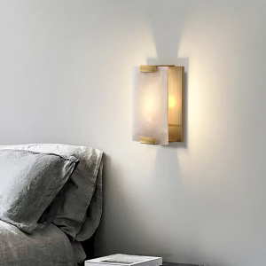 Alabaster Rectangular Wall Sconce, model HPL-000144