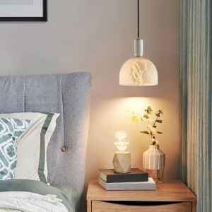 Alabaster & Brass Dome Pendant Light, model HPL-000146