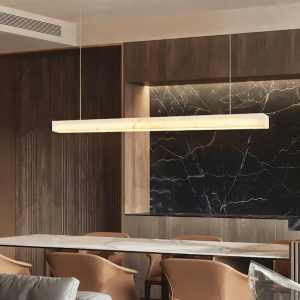 Alabaster Tube Linear Pendant Light, model HPL-000156