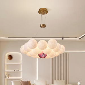 Plastic & Brass Pendant Light, model HPL-000267