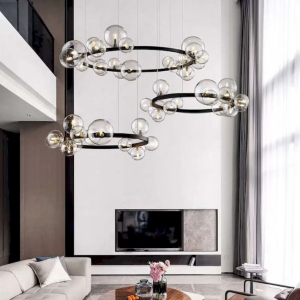Glass Ring Chandelier, model HPL-000270