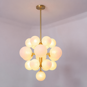 Glass Globe Chandelier, model HPL-000277