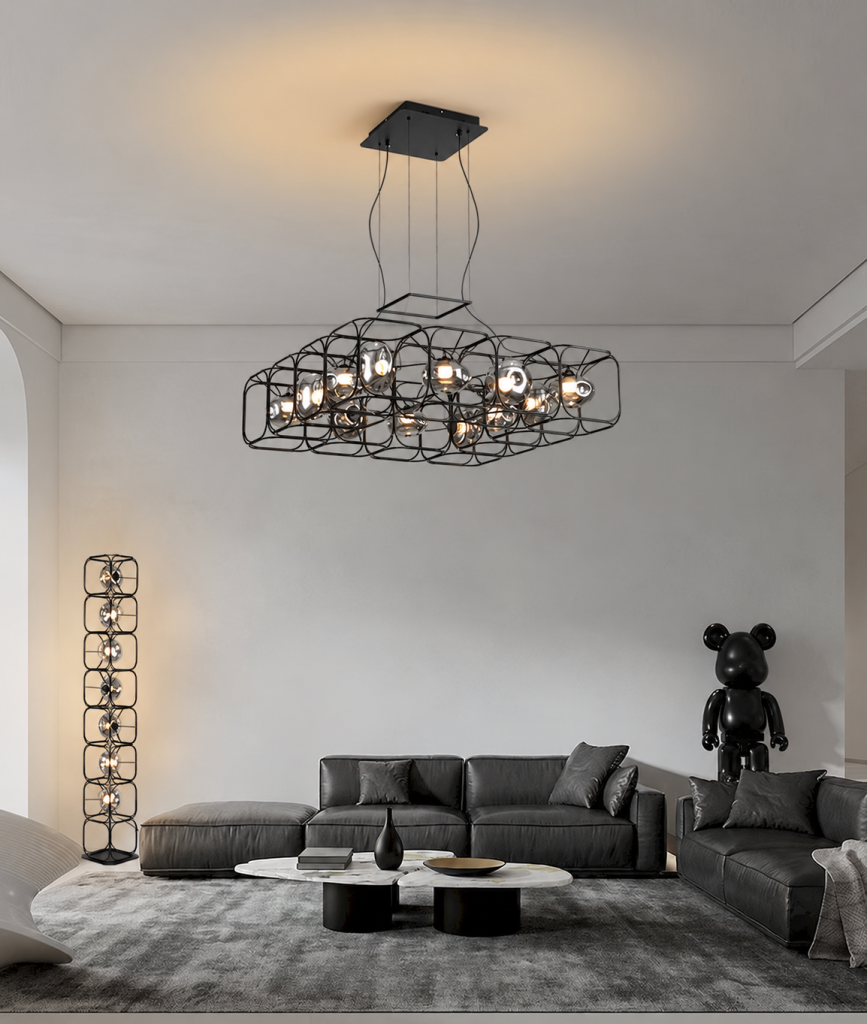 Glass Globe Chandelier, model HPL-000291