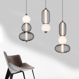 Acrylic Cage Pendant Light, model HPL-000292