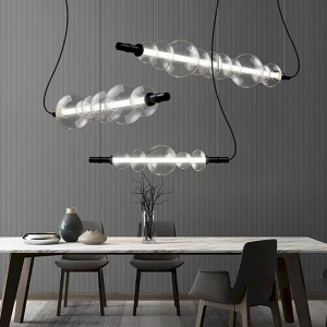 Glass Linear Pendant Light, model HPL-000294