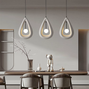 Glass & Resin Teardrop Globe Pendant Light, model HPL-000364