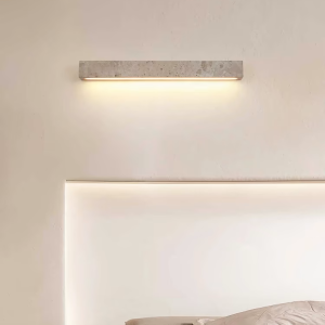 Travertine & Acrylic Linear Wall Sconce, model HPL-000408