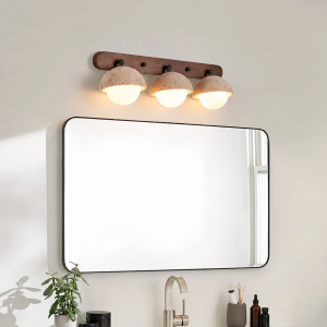 Travertine & Glass Dome Globe Wall Sconce, model HPL-000409