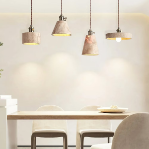Travertine Pendant Light, model HPL-000424