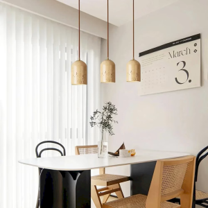 Travertine Cylinder Pendant Light, model HPL-000435