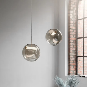 Glass & Acrylic Globe Bar Pendant Light, model HPL-000501