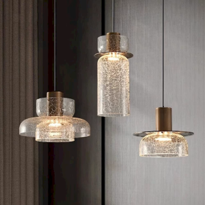 Glass & Brass Pendant Light, model HPL-000503