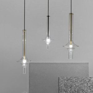 Glass & Brass Pendant Light, model HPL-000518