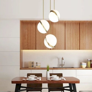 Glass & Brass Pendant Light, model HPL-000523