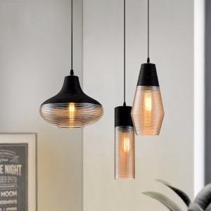 Glass Cylinder Bell Pendant Light, model HPL-000528