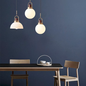 Glass & Brass Dome Sphere Pendant Light, model HPL-000529