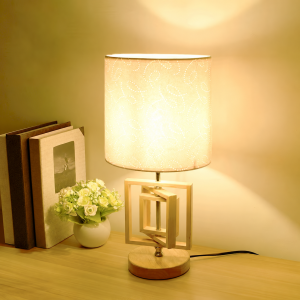 Wood & Fabric Table Lamp, model HPL-000806