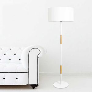 Wood & Fabric Floor Lamp, model HPL-000807