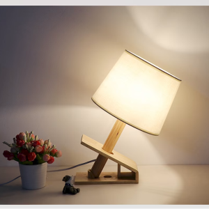 Wood & Fabric Table Lamp, model HPL-000810