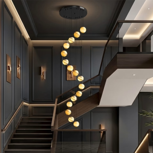 Alabaster Spiral Chandelier, model HPL-000841