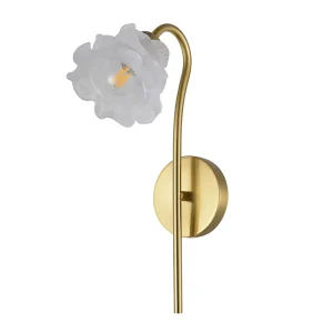 Brass & Glass Wall Sconce, model HPL-000865