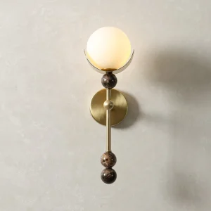 Glass & Marble Globe Wall Sconce, model HPL-000867