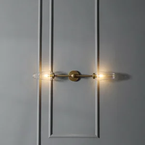 Glass & Brass Wall Sconce, model HPL-000868