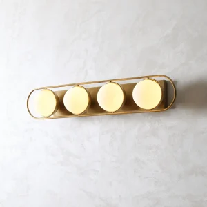 Brass & Glass Globe Wall Sconce, model HPL-000876