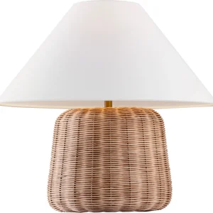 Rattan & Fabric Table Lamp, model HPL-000880