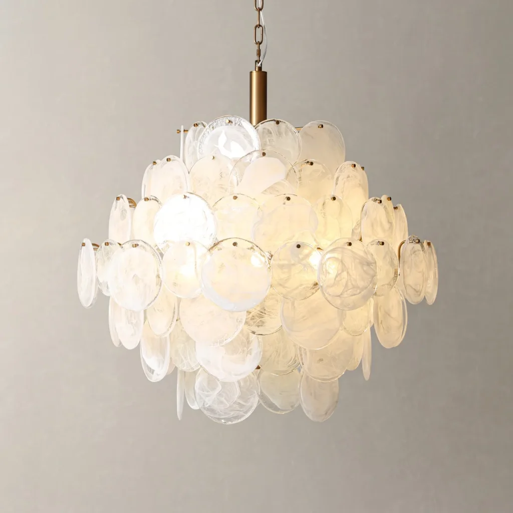 Glass Disc Chandelier, model HPL-000886