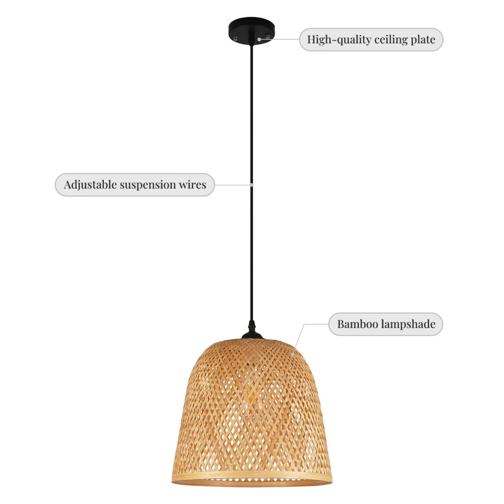 Bamboo Pendant Light, model HPL-000895