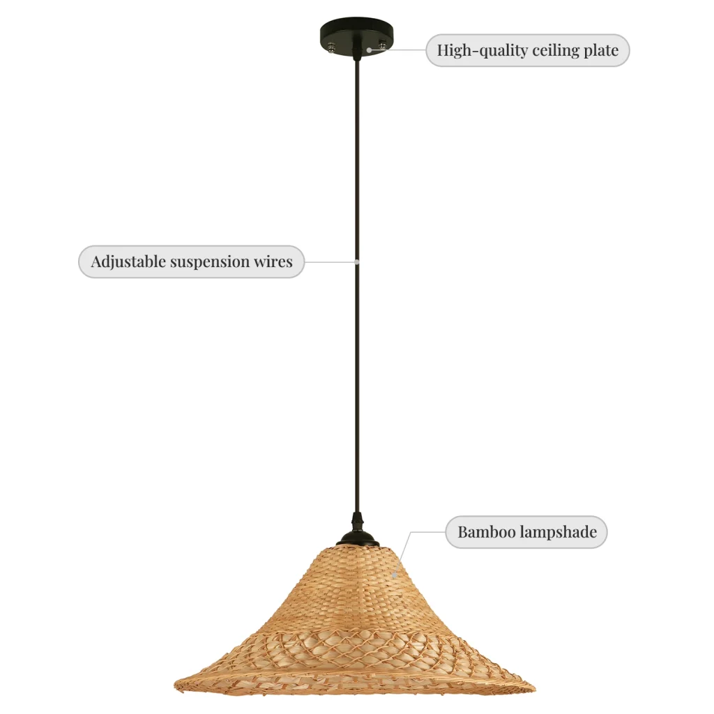 Bamboo Pendant Light, model HPL-000896