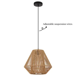 Fabric & Rope Pendant Light, model HPL-000905