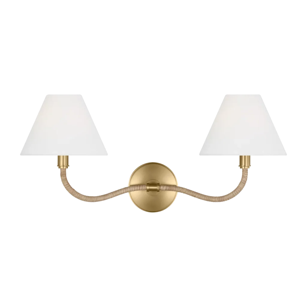 Rattan & Fabric Wall Sconce, model HPL-000911