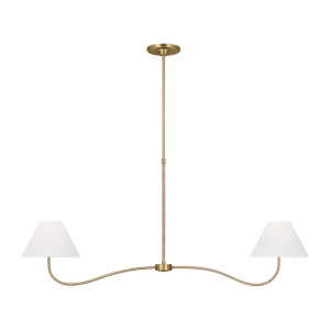 Rattan & Fabric Linear Chandelier, model HPL-000912
