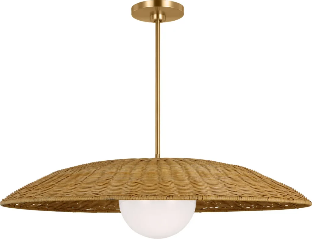 Glass & Bamboo Pendant Light, model HPL-000924