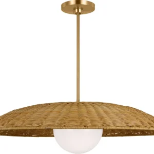 Glass & Bamboo Pendant Light, model HPL-000924